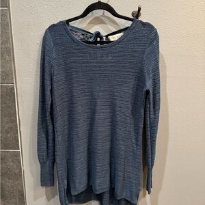 Knox Rose Textured Blue Long Sleeve Top